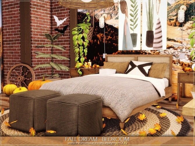 Sims 4 Fall Dream Bedroom by MychQQQ at TSR