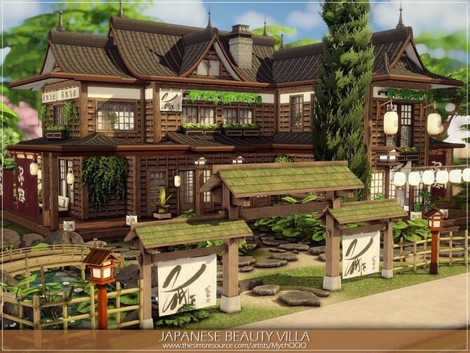 Sims 4 Japanese Beauty Villa by MychQQQ at TSR