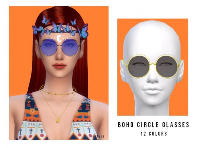 Sims 4 Boho Circle Sunglasses by OranosTR at TSR
