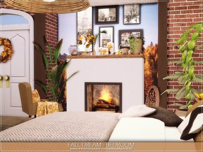 Sims 4 Fall Dream Bedroom by MychQQQ at TSR