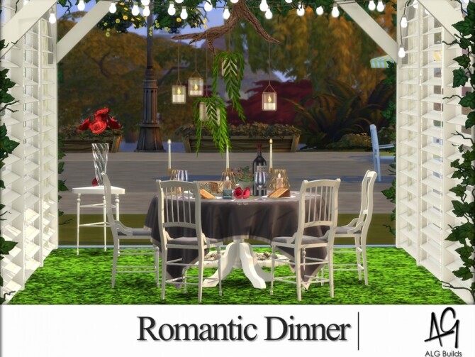 Sims 4 Romantic Dinner by ALGbuilds at TSR