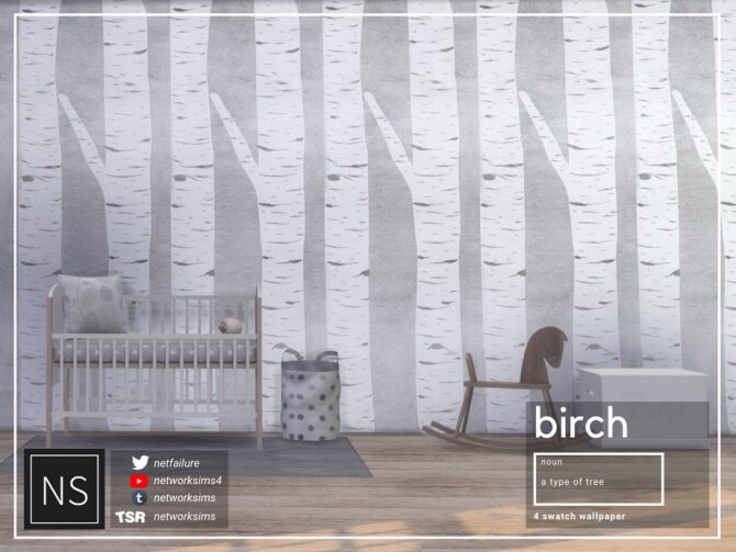 Sims 4 Birch Wallpaper by Networksims at TSR
