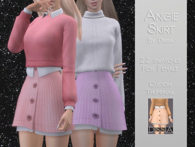 Sims 4 Angie Skirt by Dissia at TSR