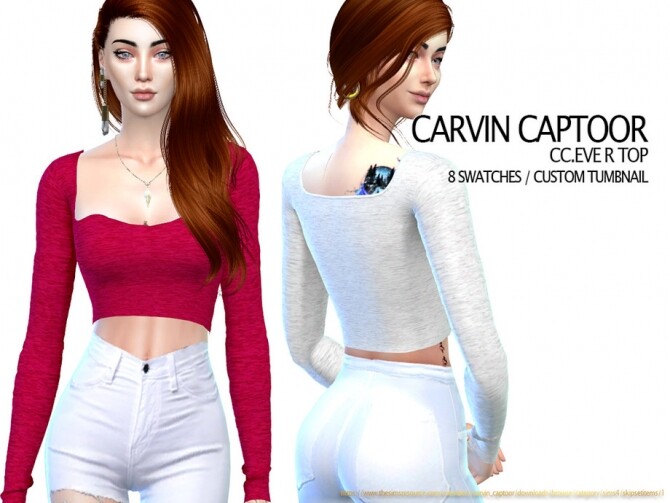 Sims 4 Eve R Top by carvin captoor at TSR
