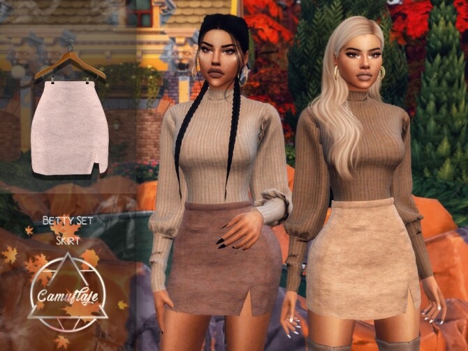 Sims 4 Betty Set Skirt by Camuflaje at TSR