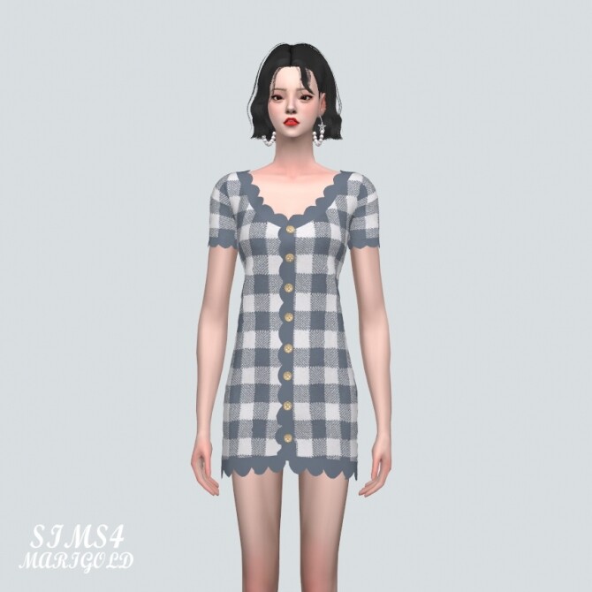 Sims 4 E Scallop Mini Dress V2 at Marigold