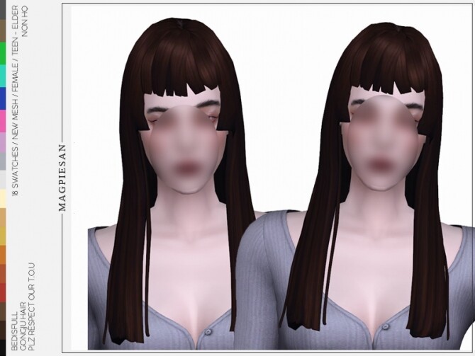 Sims 4 Gongju hair by magpiesan at TSR