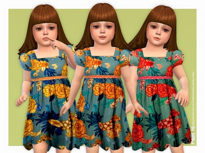 Sims 4 Aster Dress by lillka at TSR