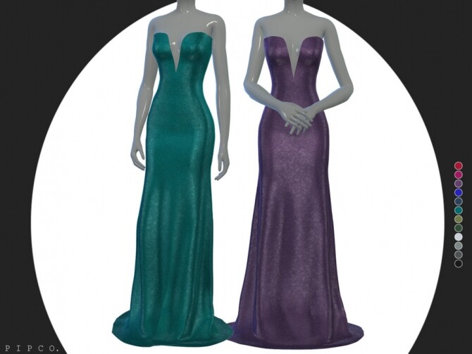 Sims 4 Diamond gown by pipco at TSR