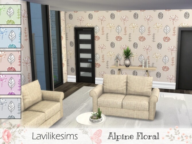 Sims 4 Alpine Flora wallpaper by lavilikesims at TSR