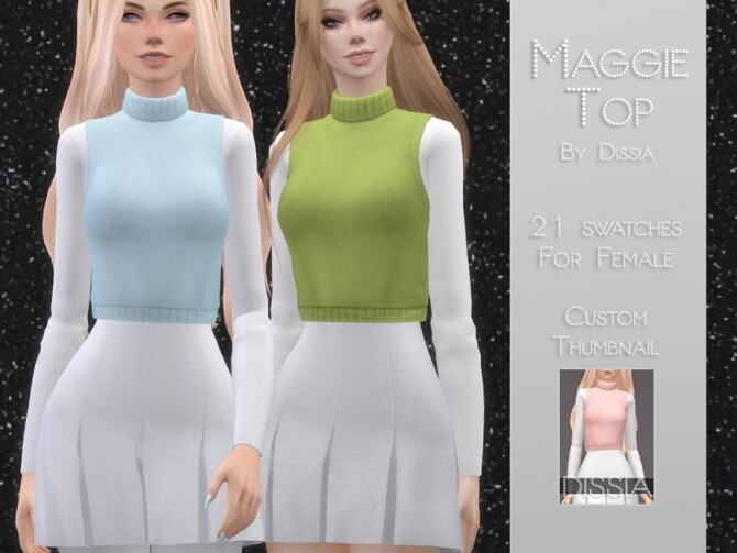 Sims 4 Maggie Top by Dissia at TSR