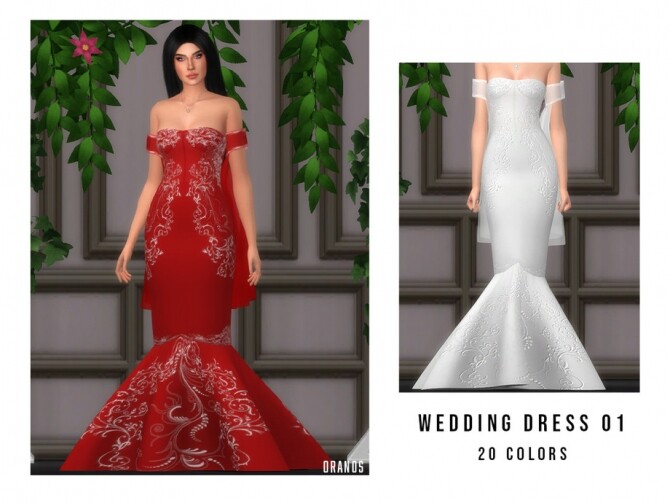 Sims 4 Wedding Dress 01 by OranosTR at TSR