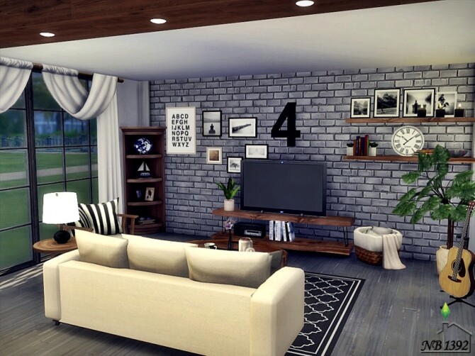 Sims 4 Living Room Aron by nobody1392 at TSR