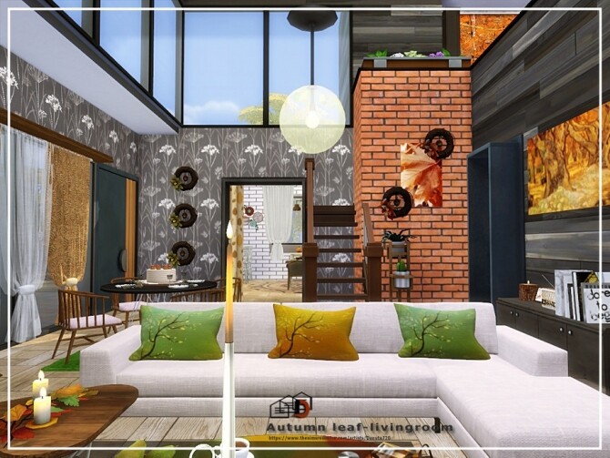 Sims 4 Autumn leaf livingroom by Danuta720 at TSR