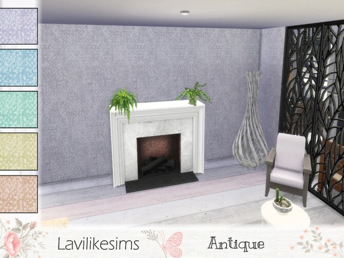 Sims 4 Antique wallpaper by lavilikesims at TSR