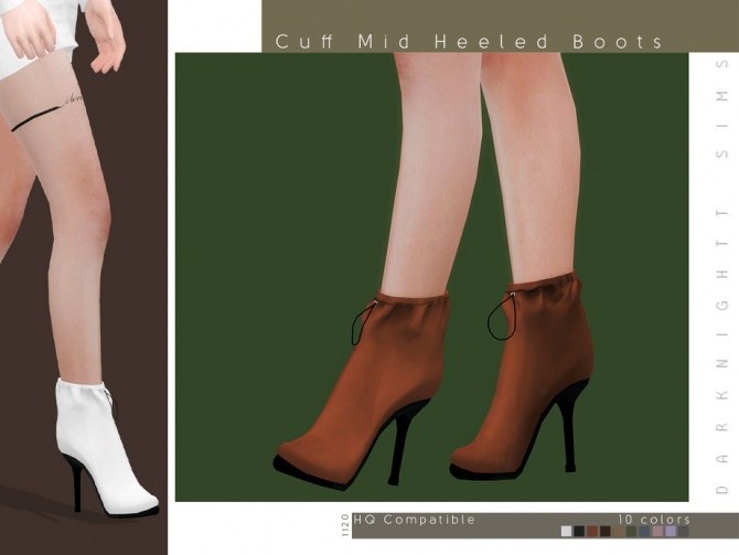 Cuff Mid Heeled Boots by DarkNighTt at TSR » Sims 4 Updates