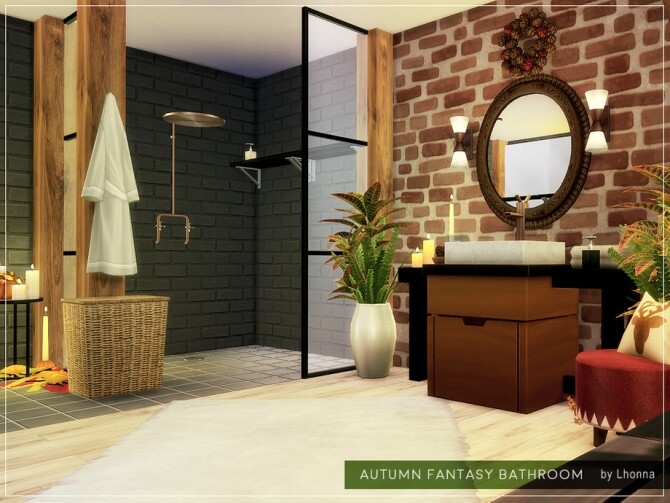 Sims 4 Autumn Fantasy Bathroom by Lhonna at TSR