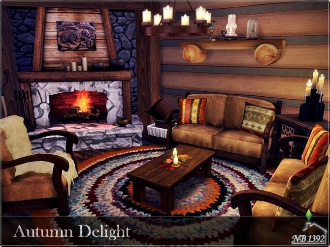 Sims 4 Autumn Delight living by nobody1392 at TSR