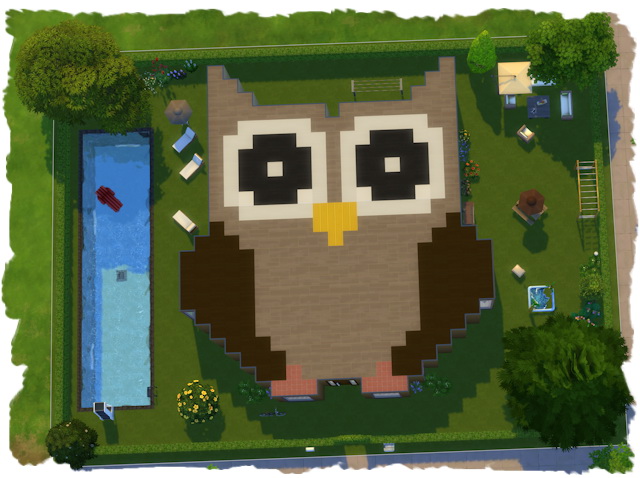 Sims 4 Pixel house owl by Chalipo at Beauty Sims