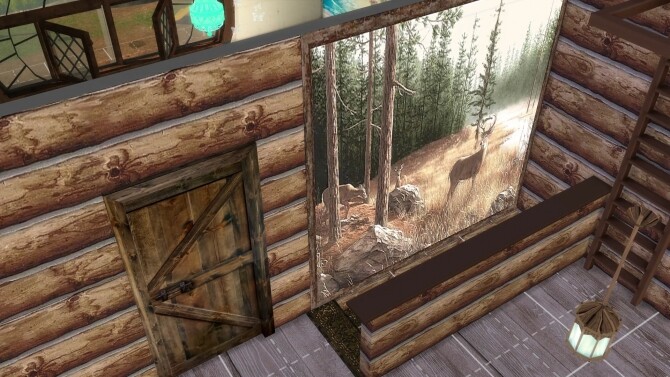 Sims 4 Deer wall mural by Alikis Nook at Sims 4 Studio