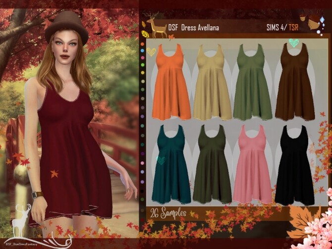 Sims 4 DSF Dress Avellana by DanSimsFantasy at TSR