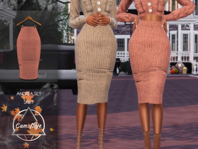 Sims 4 Andrea Set Skirt by Camuflaje at TSR