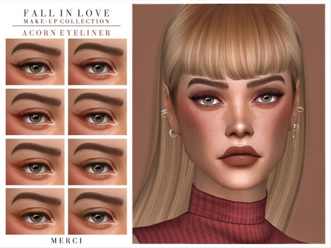 Sims 4 Acorn Eyeliner by Merci at TSR