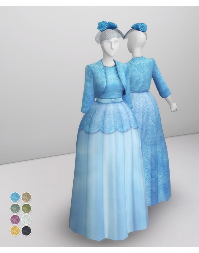 Sims 4 Queen of Blue Dress at Rusty Nail