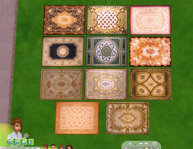 Sims 4 Aubusson Elegant Rugs Set 4 by Wicked Old Witch at Mod The Sims