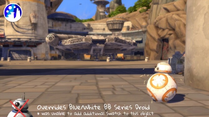 Sims 4 BB 8, White & Orange, BB Series Droid Override by CommodoreLezmo at Mod The Sims