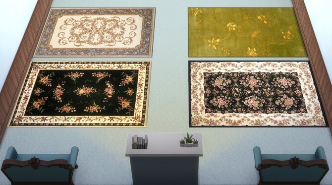 Sims 4 Allure Elegant Rugs Set 2 by Wicked Old Witch at MTS
