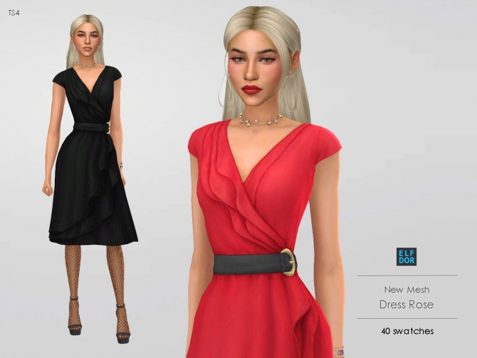 Dress Rose at Elfdor Sims » Sims 4 Updates