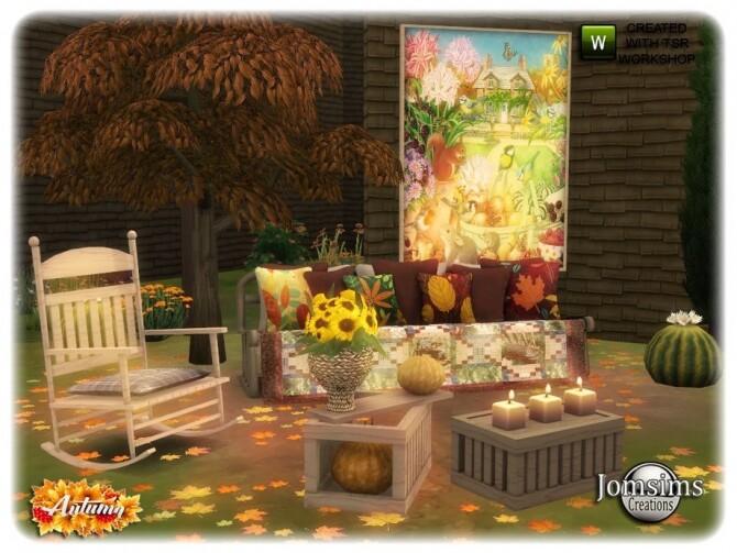 Sims 4 Abby Autumn garden by jomsims at TSR