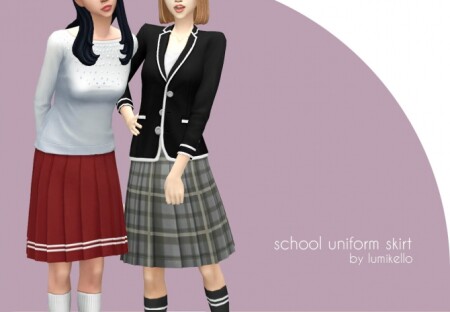 School Uniform Skirt by Lumikello at Mod The Sims