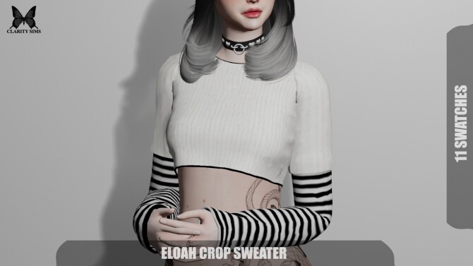 Sims 4 Eloah Crop Sweater at Clarity Sims