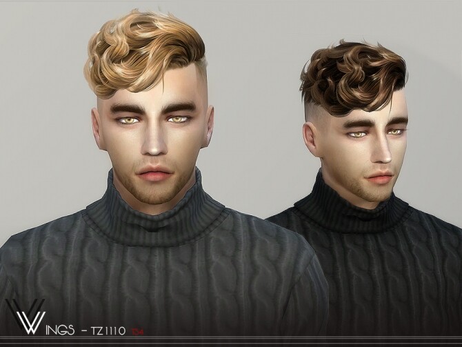 Sims 4 WINGS TZ1110 hair by wingssims at TSR
