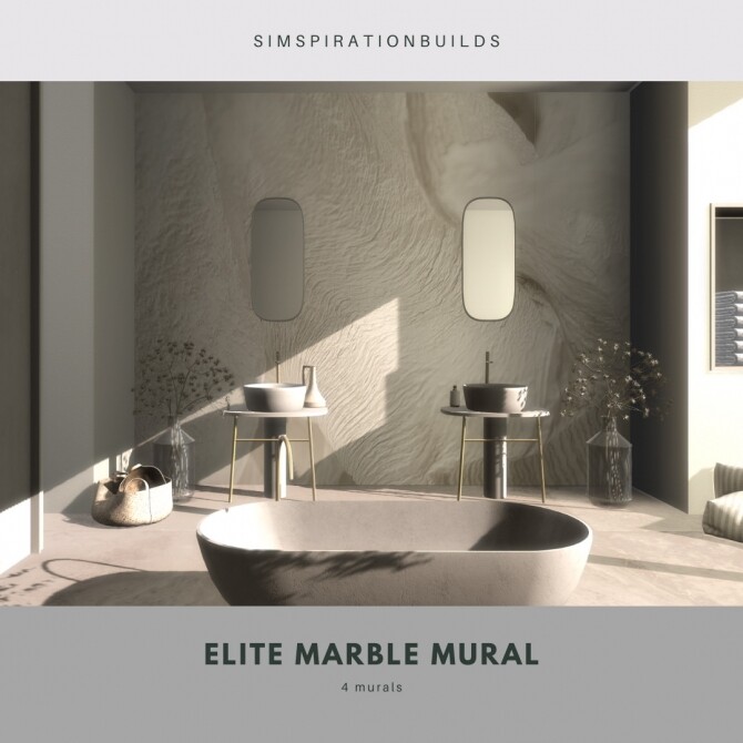 Sims 4 Elite Marble Mural at Simspiration Builds