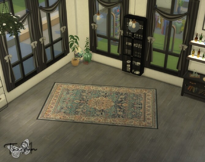 Sims 4 Rug with oriental and vintage patterns by therran at TSR
