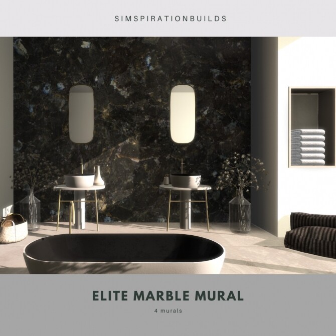 Sims 4 Elite Marble Mural at Simspiration Builds