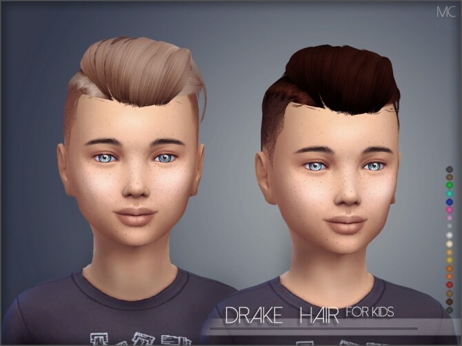 Sims 4 Drake Hair Kids by Mathcope at TSR