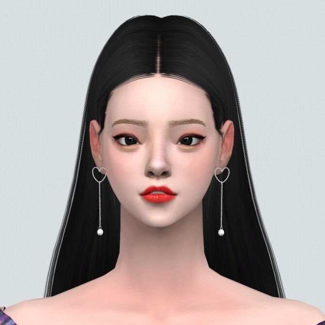Sims 4 B Heart Ribbon Earring at Marigold
