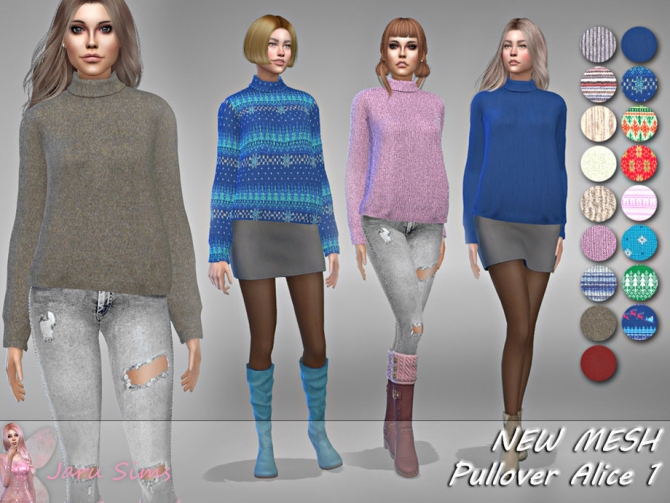 Pullover Alice 1 By Jaru Sims At Tsr » Sims 4 Updates