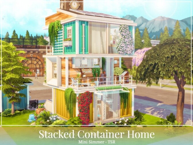 Sims 4 Stacked Container Home by Mini Simmer at TSR