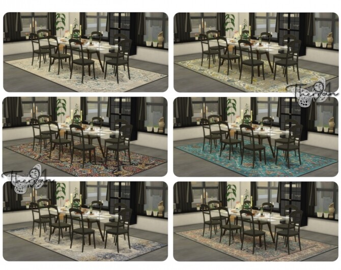 Sims 4 Rug with oriental and vintage patterns by therran at TSR