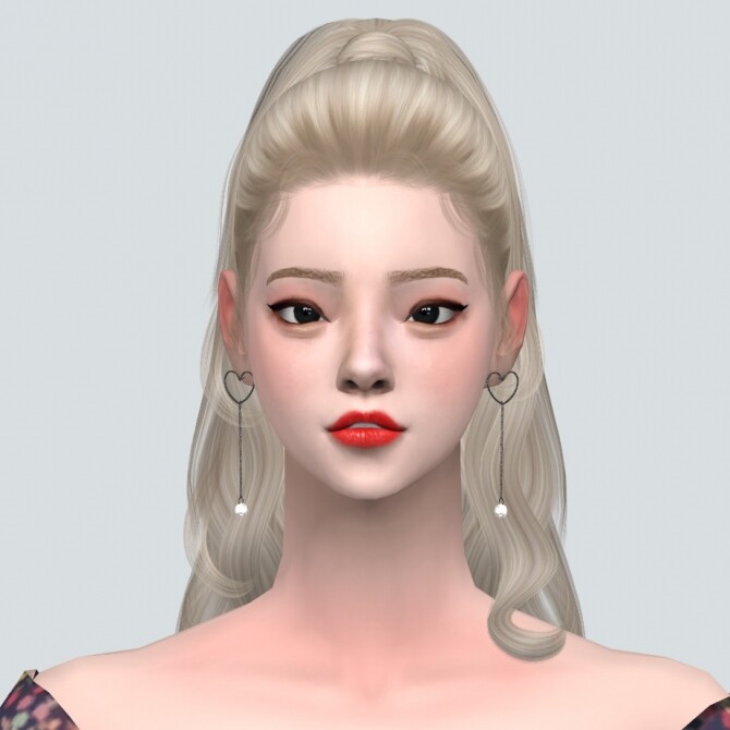 Sims 4 B Heart Ribbon Earring at Marigold