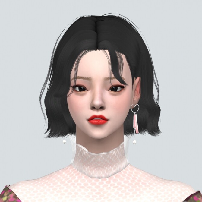 Sims 4 A Heart Ribbon Earrings at Marigold