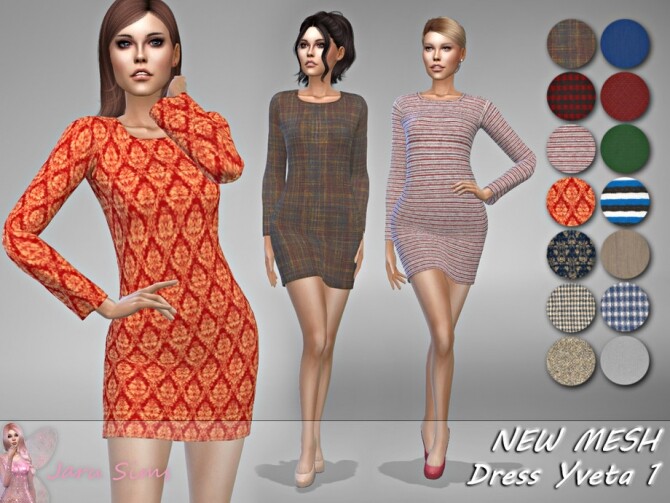 Sims 4 Dress Yveta 1 by Jaru Sims at TSR
