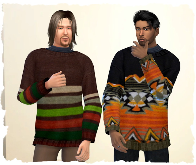 Sims 4 Men Snow Pullover by Chalipo at All 4 Sims