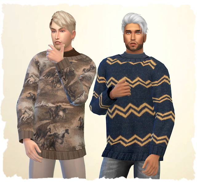 Sims 4 Men Snow Pullover by Chalipo at All 4 Sims