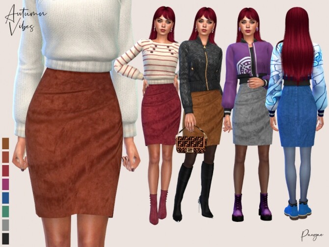 Sims 4 Autumn Vibes Skirt by Paogae at TSR